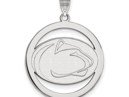 Sterling Silver Penn State XL Circle Pendant For Cheap