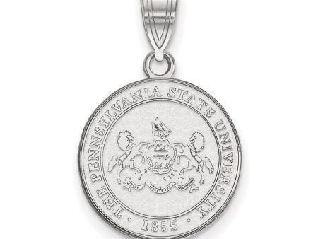 Sterling Silver Penn State Medium Crest Pendant For Cheap