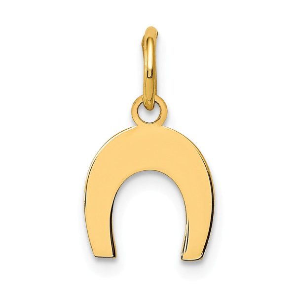 14k Yellow Gold Horseshoe Charm in Polished Hot on Sale