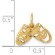 14k Yellow Gold Small Comedy and Tragedy Mask Charm Fashion