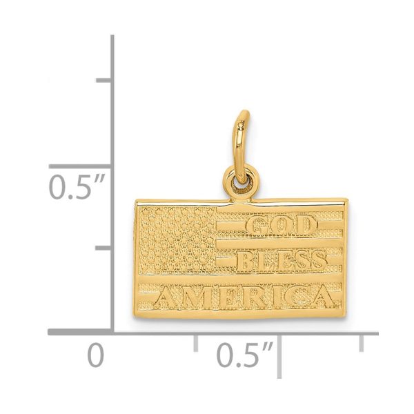 14k Yellow Gold God Bless America Flag Charm Discount