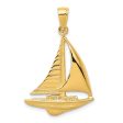 14k Yellow Gold 2D Polished Sailboat Pendant Fashion