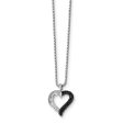 1 4 Cttw Black & White Diamond 16mm Heart Necklace in Sterling Silver Fashion