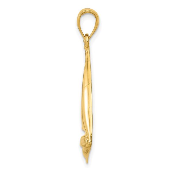 14k Yellow Gold 2D Polished Sailboat Pendant Fashion