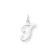 14k White Gold, Sophia Collection, Small Script Initial T Pendant For Sale