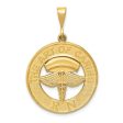 14k Yellow Gold The Art of Caring RN Pendant For Sale