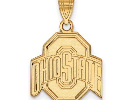 14k Gold Plated Silver Ohio State Medium Logo Pendant Online Hot Sale