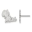 10k White Gold University of Mississippi Small Post Earrings Online now