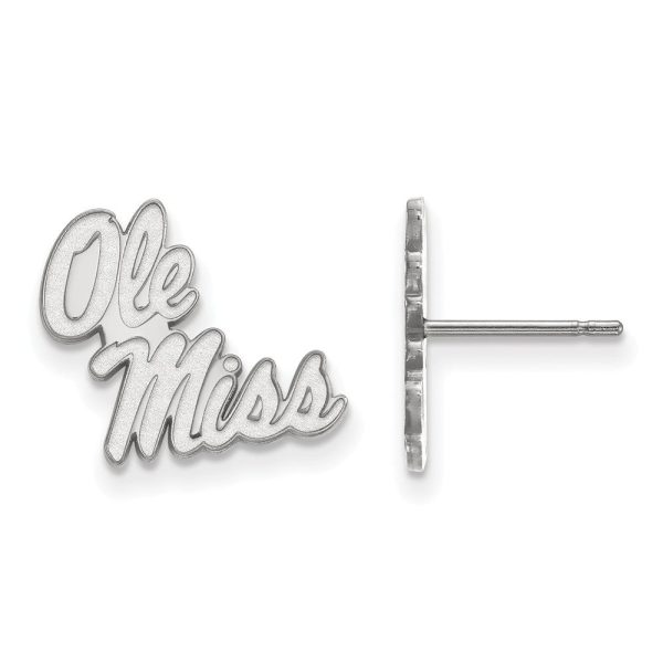 10k White Gold University of Mississippi Small Post Earrings Online now