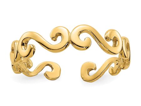 Swirl Toe Ring in 14 Karat Gold Cheap