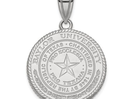 Sterling Silver Baylor U Large Crest Disc Pendant For Sale