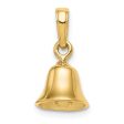 14k Yellow Gold Bell Pendant, 10mm For Sale