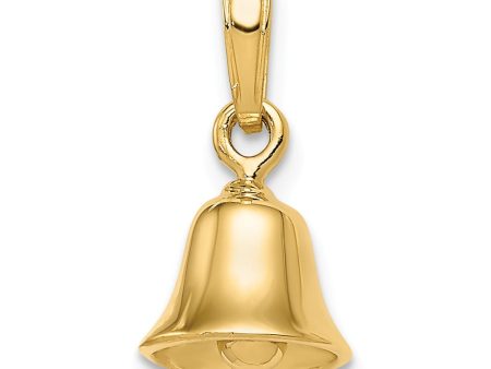 14k Yellow Gold Bell Pendant, 10mm For Sale