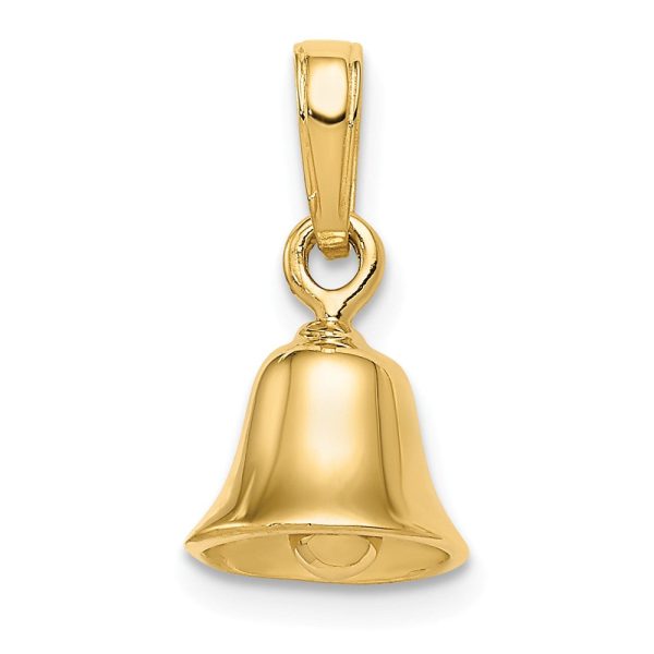 14k Yellow Gold Bell Pendant, 10mm For Sale