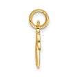 14k Yellow Gold Heart and Key Set of 2 Charm or Pendants, 23mm on Sale