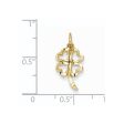 14k Yellow Gold Four Leaf Clover Charm or Pendant, 10mm (3 8 inch) on Sale