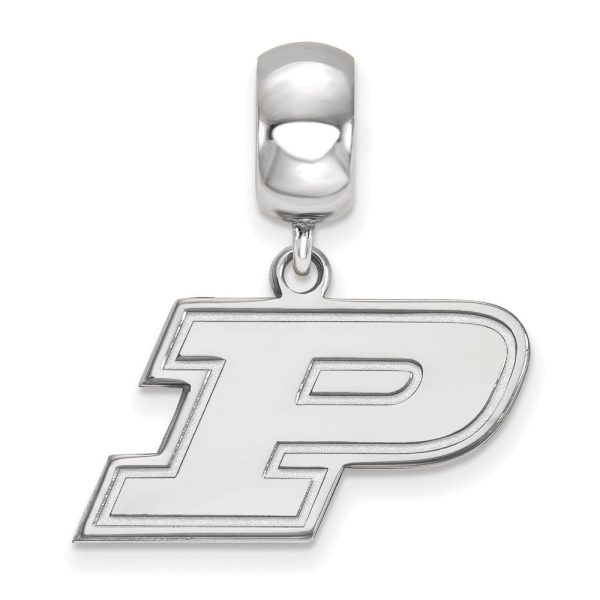 Sterling Silver Purdue Small  P  Dangle Bead Charm For Discount