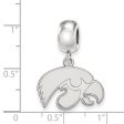 Sterling Silver University of Iowa Small Dangle Bead Charm Supply