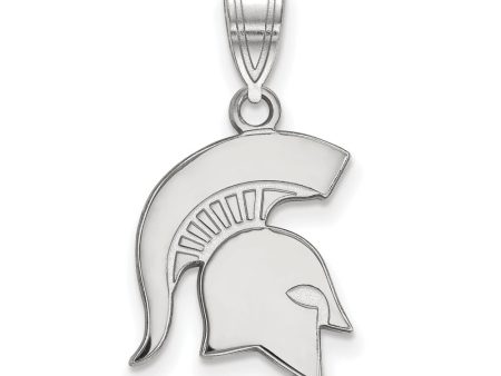 Sterling Silver Michigan State Medium Logo Pendant For Sale