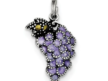 Sterling Silver and Enameled Purple Grape Charm Online Hot Sale