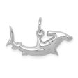 14k White Gold Hammerhead Shark Charm Discount