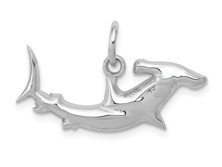 14k White Gold Hammerhead Shark Charm Discount