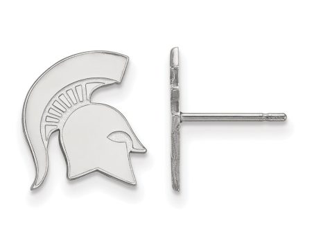 10k White Gold Michigan State University Small Post Earrings Online