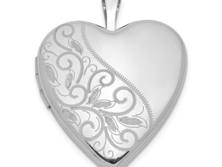 Sterling Silver 20mm Scrolled Heart Locket Supply