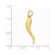 14k Yellow or White Gold Satin & D C Italian Horn Pendant, 5 x 30mm For Sale