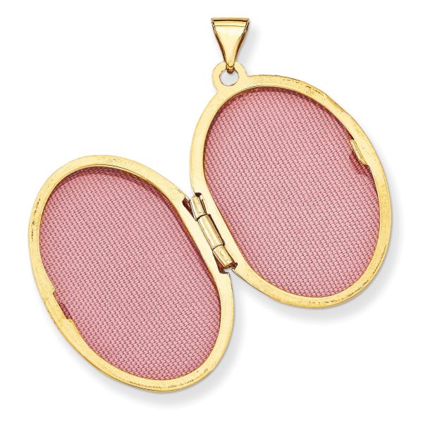 14k Yellow Gold Polished Domed Locket, 26mm Hot on Sale