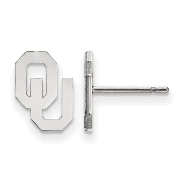 10k White Gold University of Oklahoma XS (Tiny) Post Earrings For Discount