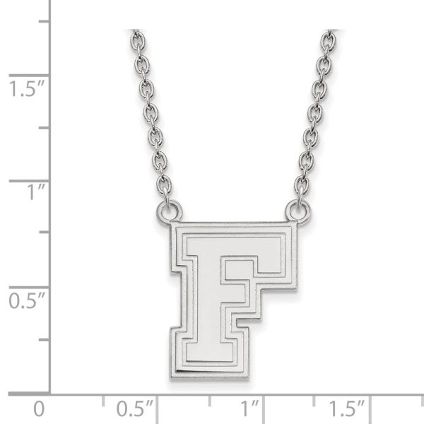 10k White Gold Fordham U Large Pendant Necklace For Cheap