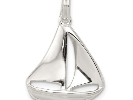 Sterling Silver Polished Sailboat Pendant Online Hot Sale