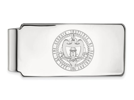 10k White Gold Georgia Technology Crest Money Clip Online Sale