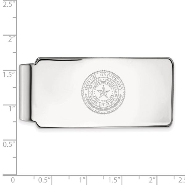 10k White Gold Baylor U Crest Money Clip Hot on Sale