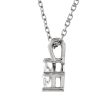 1 4 Ct Princess Diamond Solitaire Necklace in 14k White Gold, 18 Inch Online now