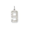 14k White Gold, Varsity Collection, Large D C Pendant, Number 9 Supply