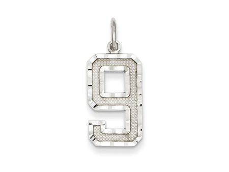 14k White Gold, Varsity Collection, Large D C Pendant, Number 9 Supply