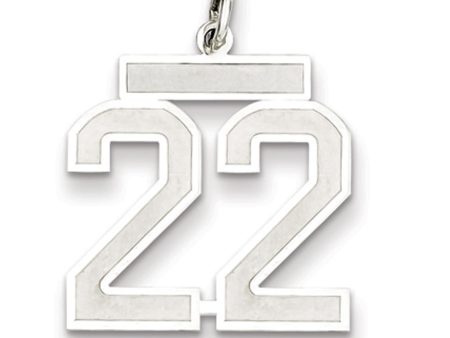 Sterling Silver, Jersey Collection, Medium Number 22 Pendant on Sale