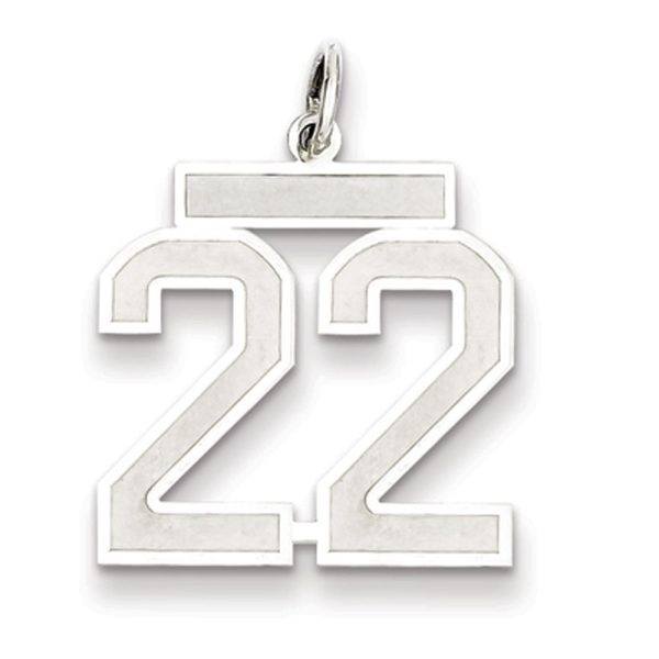 Sterling Silver, Jersey Collection, Medium Number 22 Pendant on Sale