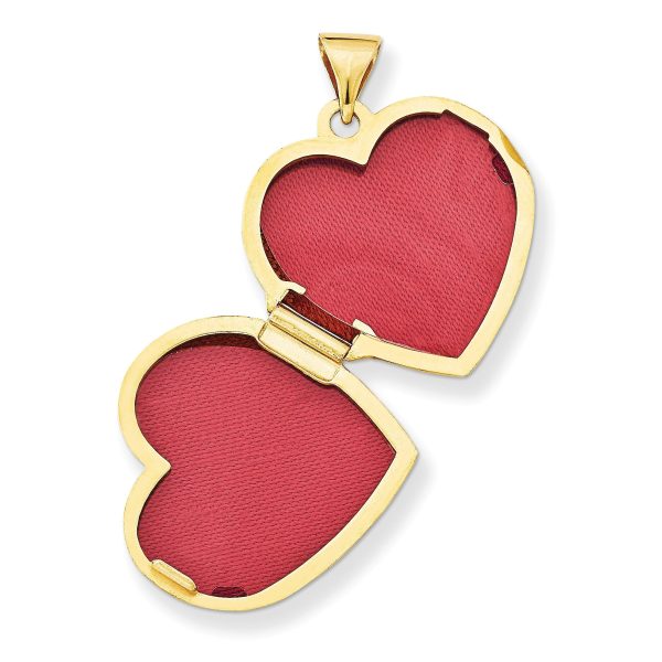 14k Yellow Gold & White Rhodium 18mm Daughter Heart Locket Pendant Online Hot Sale