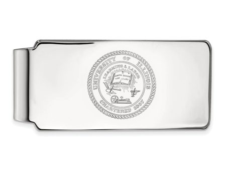 Sterling Silver U of Illinois Crest Money Clip on Sale