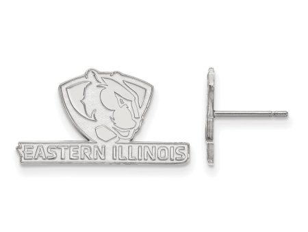 10k White Gold Eastern Illinois University Small Post Earrings For Discount