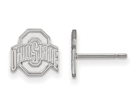 10k White Gold Ohio State University XS (Tiny) Logo Post Earrings Fashion