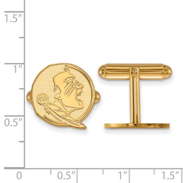 14k Gold Plated Silver Florida State University Cuff Links Online now