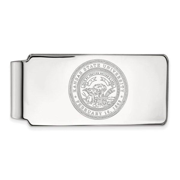 10k White Gold Kansas State Crest Money Clip Online now