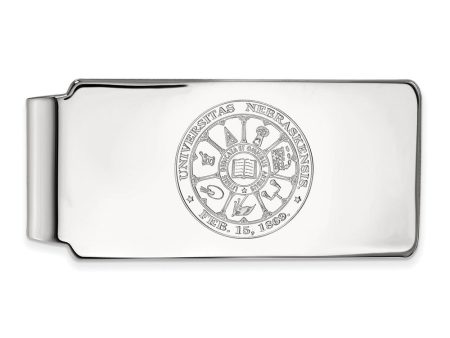 Sterling Silver U of Nebraska Crest Money Clip For Sale