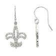 1 2 cttw Diamond Fleur-De-Lis Earrings in 14k White Gold Discount