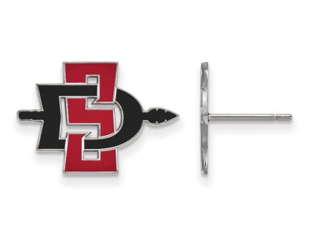 10k White Gold San Diego State University Small Post Earrings Online