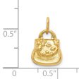 14k Yellow Gold Polished 3D Purse Charm, 10mm For Cheap